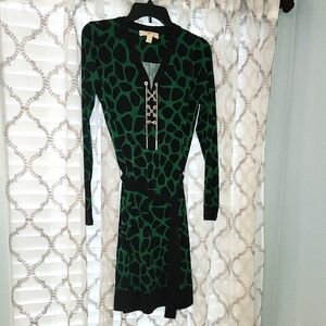 Michael Kors Green Black print Dress